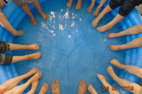 Feet in water at the ark