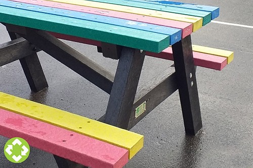 rainbow bench
