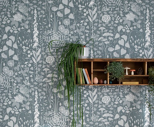 Wallpaper Hedgerow in furling by Hannah Nunn